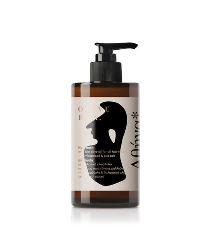 Hair wash with bio olive oil , amber wood & sea salt, Athena