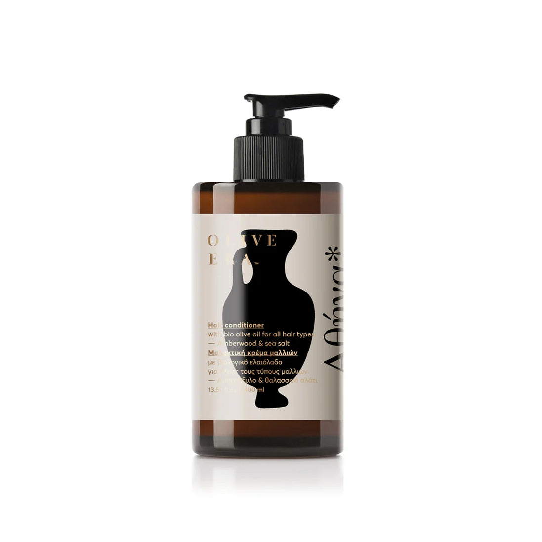 Hair conditioner with bio olive oil , amber wood & sea salt Athena