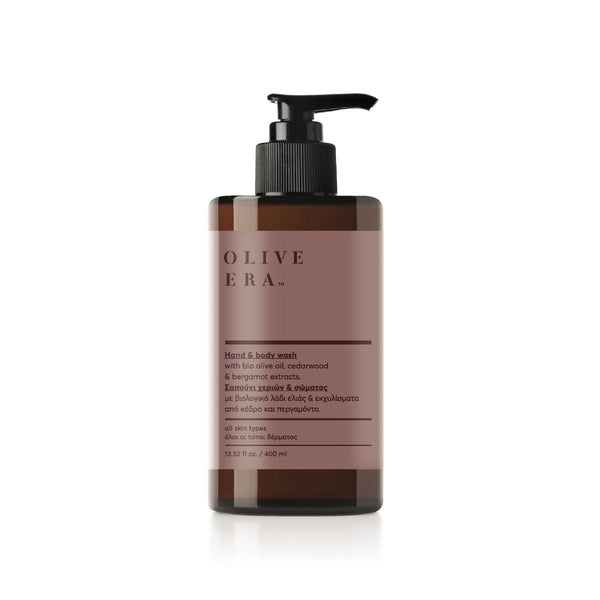 Hand- & Duschgel mit Bio-Olivenöl, Zedernholz & Bergamotte 400 ml