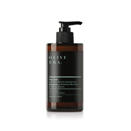 Shampoo mit Bio-Olivenöl, Bergtee und Provitamin B5, 400 ml – sanfte Haarpflege für Glanz und Stärke