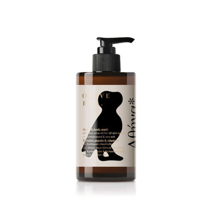 Hand- und Duschgel mit Bio-Olivenöl, Amberholz und Athena-Meersalz, 400 ml – sanfte Reinigung mit belebendem Duft