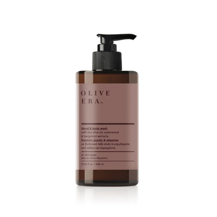 Hand- und Duschgel mit Bio-Olivenöl, Zedernholz und Bergamotte, 400 ml – sanfte Reinigung mit frischem Duft